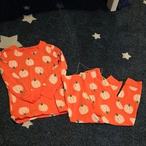 Hanna Andersson Bright Orange Kids Tee with Pumpkin Detail